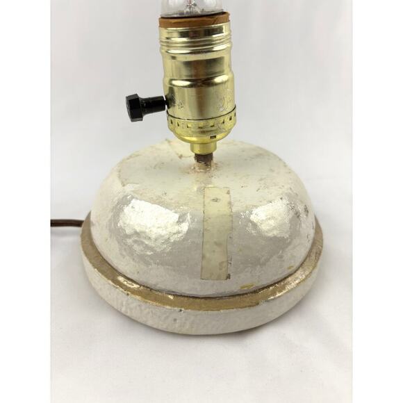 Vintage Iridescent Ceramic Handmade Table Lamp Short Base 1980's - Picture 6 of 10